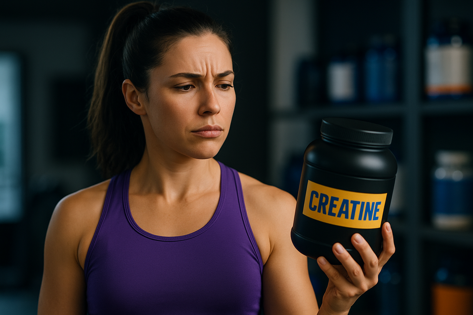 A curious gym-goer questions a tub of creatine—discover what it is, how it works, and why it’s the most recommended supplement for strength, recovery, and performance. Learn the science behind creatine in this no-fluff, easy-to-follow guide