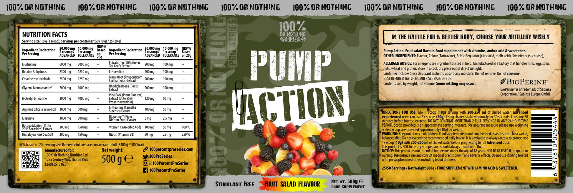 100% Or Nothing Pro Series Pump Action 500g