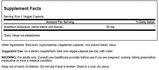 Swanson Full Spectrum Sceletium Tortuosum, 50mg - 60 vcaps | High-Quality Health and Wellbeing | MySupplementShop.co.uk