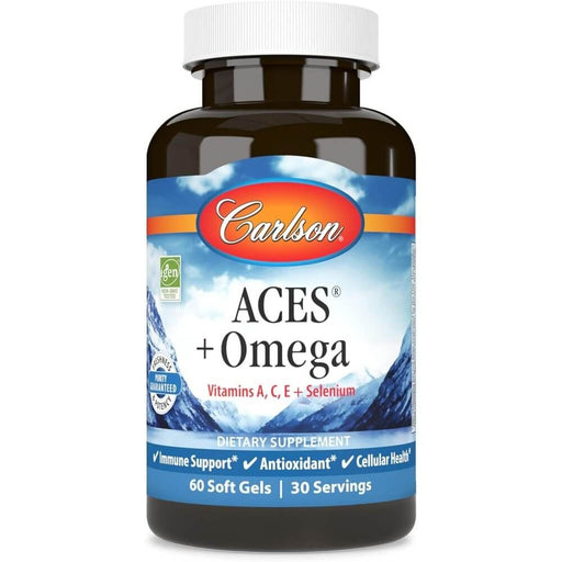 Carlson Labs ACES + Omega (Vitamin A, C, E + Selenium) 60 Softgels - Immune Support at MySupplementShop by Carlson Labs