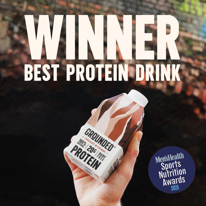 GROUNDED Plant-Based Protein Shake – 20g Vegan Protein, Dairy-Free, No Nasties (100% Recyclable Packaging)