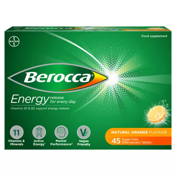 Berocca Effervescent 45 Tablets Orange Flavour - Multivitamins at MySupplementShop by Berocca