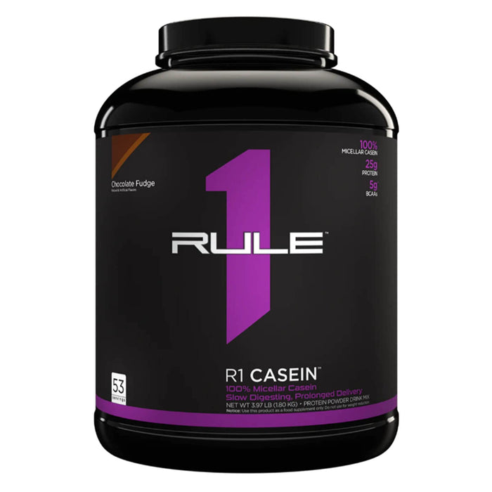 Rule One R1 Casein, Chocolate Fudge - 1800g Best Value Protein Supplement Powder at MYSUPPLEMENTSHOP.co.uk