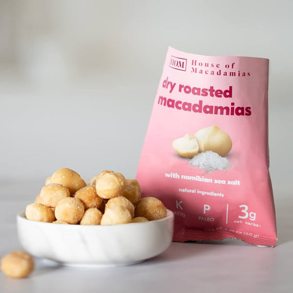 House Of Macadamia Nuts Roasted 12x40g Namibian Sea Salt - Sports & Nutrition at MySupplementShop by House Of Macadamia