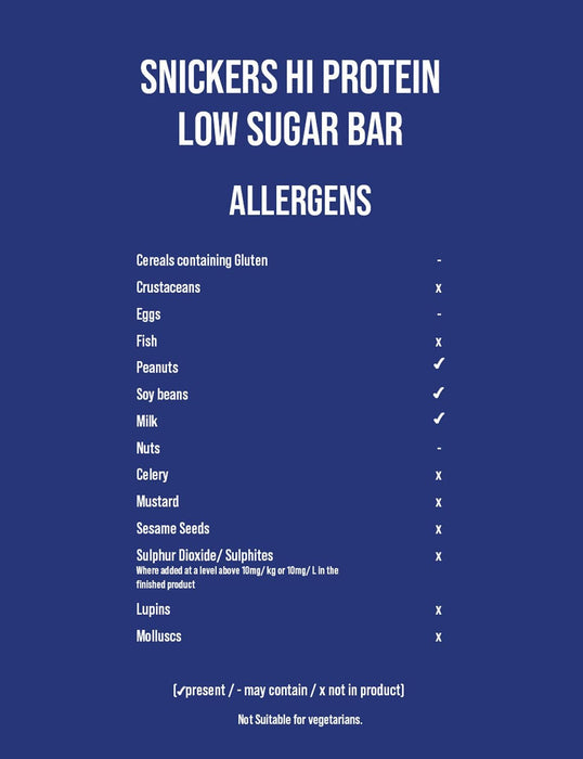 Snickers Low Sugar Snickers Hi-Protein Bar 12x57g