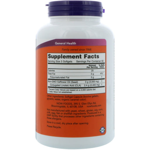 NOW Foods CLA, 800mg - 180 softgels - Slimming and Weight Management at MySupplementShop by NOW Foods