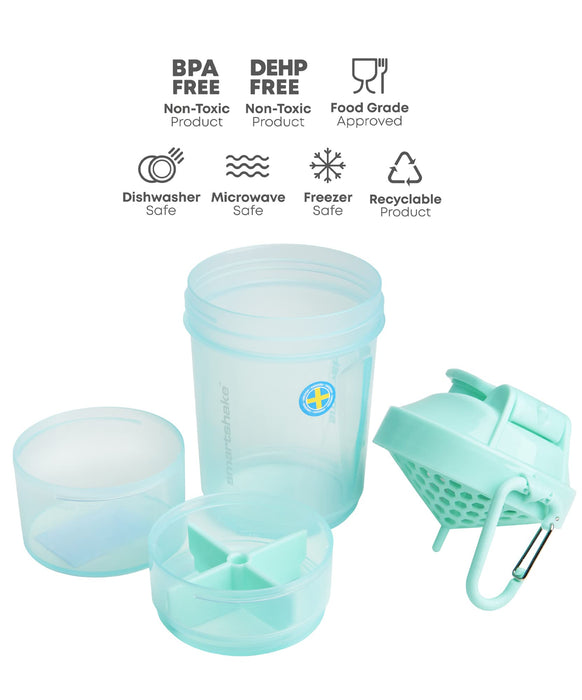 Smartshake O2Go 600ml Mint Green | High-Quality Supplement Shakers | MySupplementShop.co.uk