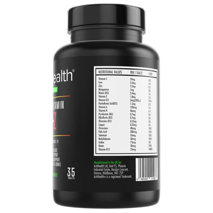 ActiHealth Multivitamin A-Z - 35 tabs | High-Quality Vitamins & Minerals | MySupplementShop.co.uk