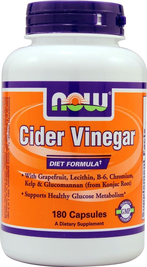 NOW Foods Cider Vinegar - 180 caps | High-Quality Slimming and Weight Management | MySupplementShop.co.uk