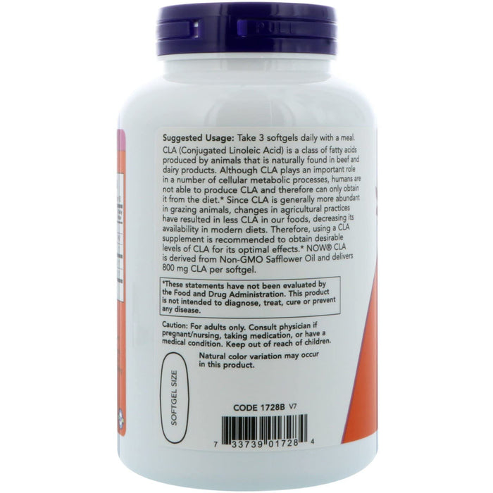 NOW Foods CLA, 800mg - 180 softgels - Slimming and Weight Management at MySupplementShop by NOW Foods