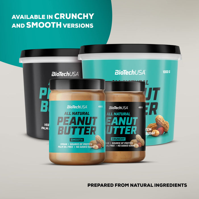 BioTechUSA Peanut Butter, Smooth - 1000g | High-Quality Combination Multivitamins & Minerals | MySupplementShop.co.uk