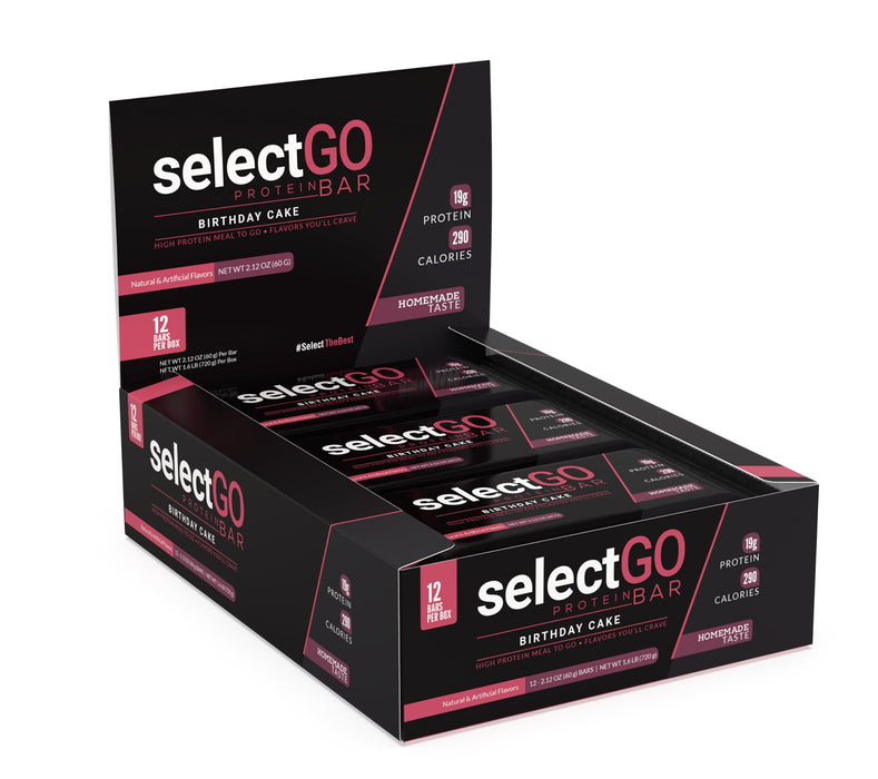 PEScience SelectGo Protein Bar, Birthday Cake - 12 x 60g