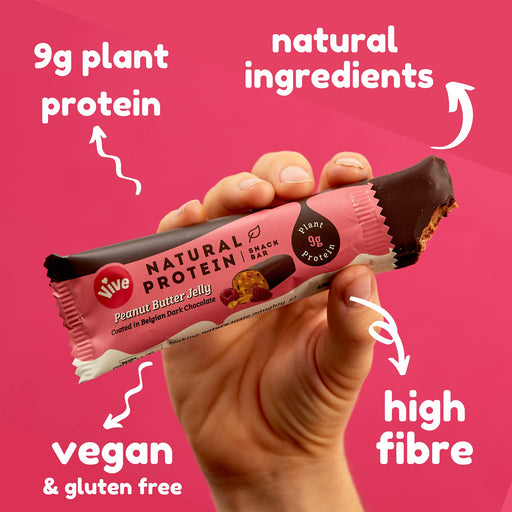 Vive Natural Protein Snack Bar 12x49g - Peanut Butter Jelly - Protein Bars at MySupplementShop by Vive Natural