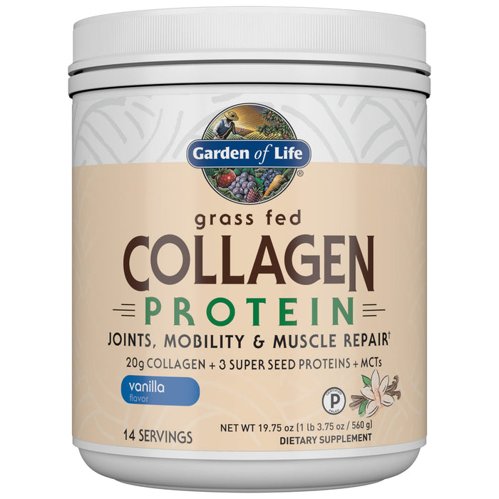 Garden of Life Grass Fed Collagen Protein, Vanilla - 560g | High-Quality Collagen | MySupplementShop.co.uk