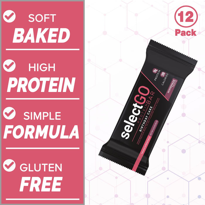 PEScience SelectGo Protein Bar, Birthday Cake - 12 x 60g