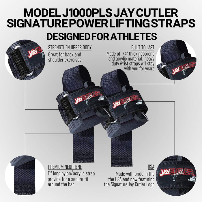 Schiek 1000PLS - Power Lifting Straps w/Jay Cutler Logo