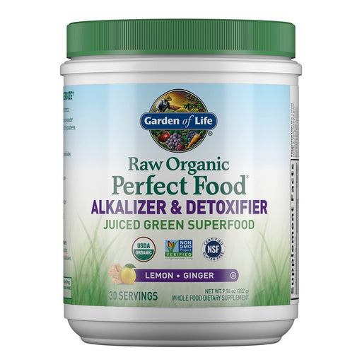 Garden of Life Raw Organic Perfect Food Alkalizer & Detoxifier, Lemon Ginger - 282g - Health and Wellbeing at MySupplementShop by Garden of Life