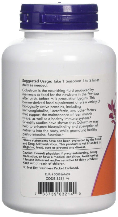 NOW Foods Colostrum, Powder - 85g | High-Quality Health and Wellbeing | MySupplementShop.co.uk