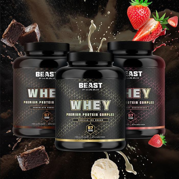 Beast Pharm Whey 2kg Chocolate Fudge Cake Best Value Protein Supplement Powder at MYSUPPLEMENTSHOP.co.uk