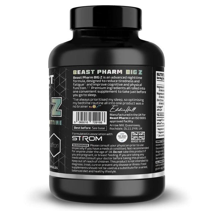 Beast Pharm Big Z Advanced Nighttime Formula 90 Cap Best Value Mineral Supplement at MYSUPPLEMENTSHOP.co.uk