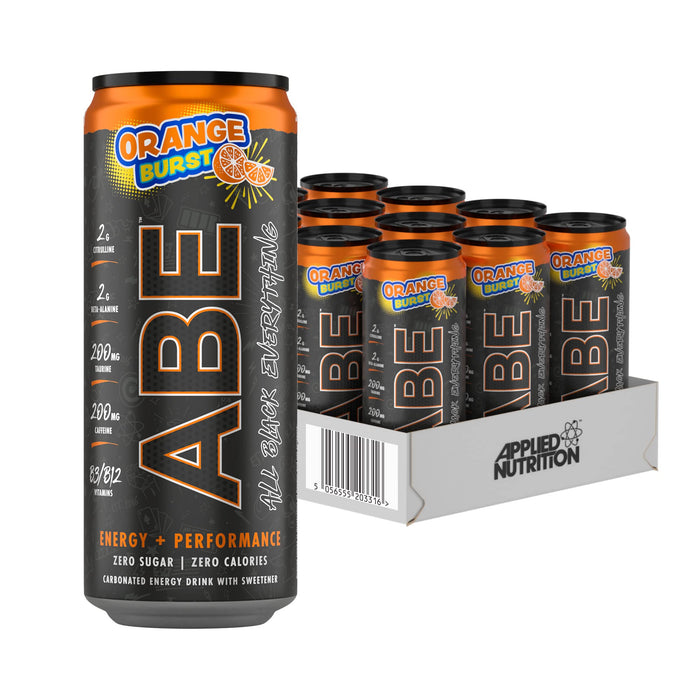 Applied Nutrition ABE Energy + Performance Cans, Orange Burst - 12 x 330ml Best Value Drink Flavored at MYSUPPLEMENTSHOP.co.uk