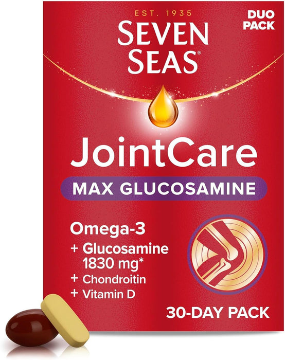 Seven Seas JointCare MAX GLUCOSAMINE – High Strength Glucosamine with Omega-3 & Chondroitin