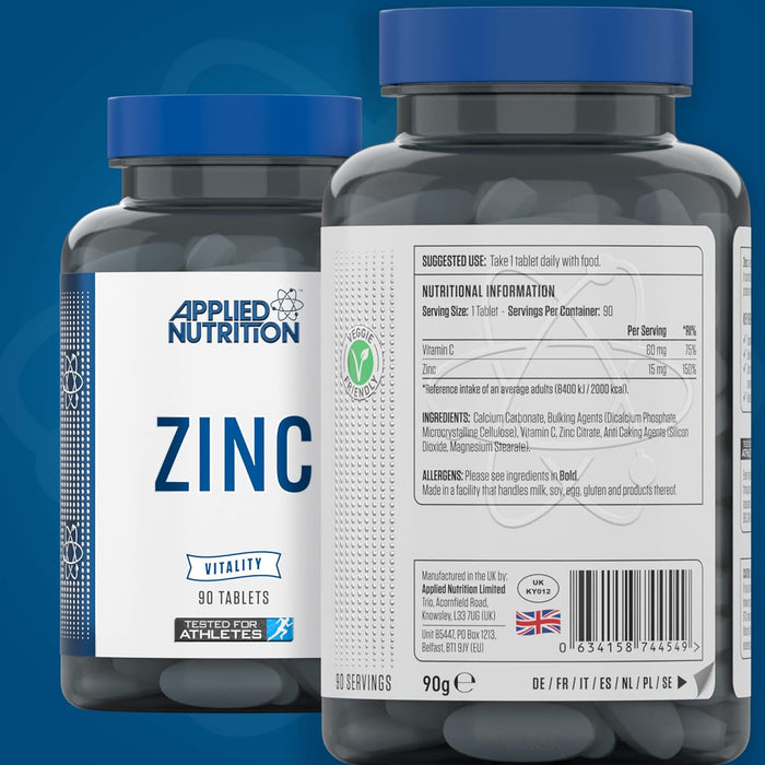 Applied Nutrition Zinc 90 Tablets (3 Months Supply) - Vitamins & Minerals at MySupplementShop by Applied Nutrition