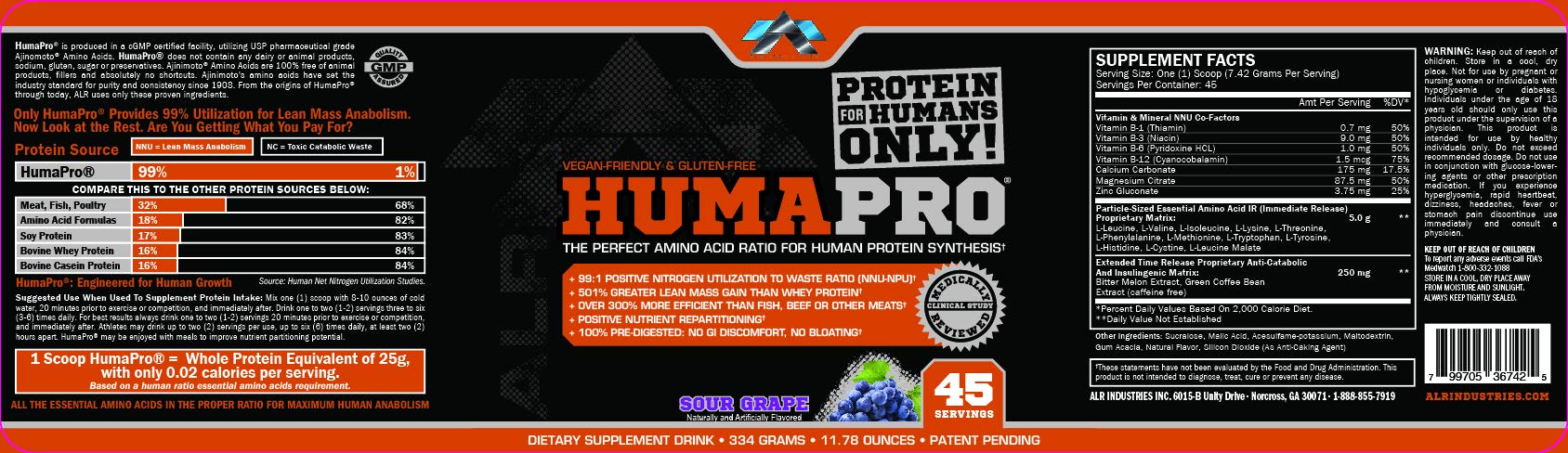 ALRI HumaPro, Mandarin Orange - 334 grams | High-Quality Amino Acids and BCAAs | MySupplementShop.co.uk