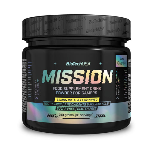 BioTechUSA Mission, Lemon Ice Tea - 210 grams | High-Quality Mental Focus and Memory | MySupplementShop.co.uk