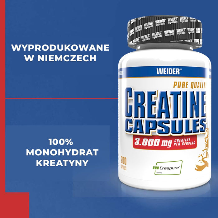 Weider Pure Creatine Capsules | Creapure® Creatine Monohydrate for Strength & Performance