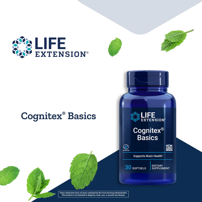 Life Extension Cognitex Basics - 30 softgels | High-Quality Health and Wellbeing | MySupplementShop.co.uk