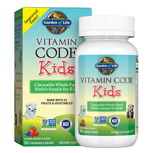 Garden of Life Vitamin Code Kids, Chewable Whole Food Multivitamin For Kids, Cherry Berry - 30 chewable bears | High-Quality Health and Wellbeing | MySupplementShop.co.uk