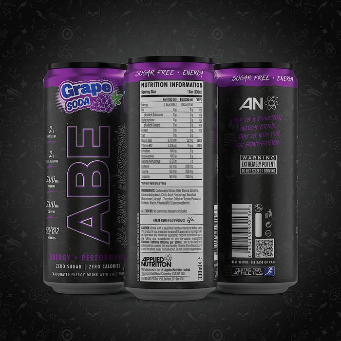 Applied Nutrition ABE Pre Workout Cans 12 x 330ml - Supplements at MySupplementShop by Applied Nutrition