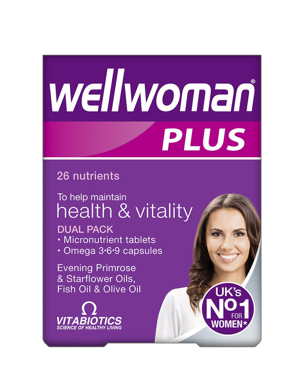 Vitabiotics Wellwoman Plus Omega 3.6.9 Capsules 28S & 56 Tablets - Women at MySupplementShop by Vitabiotics