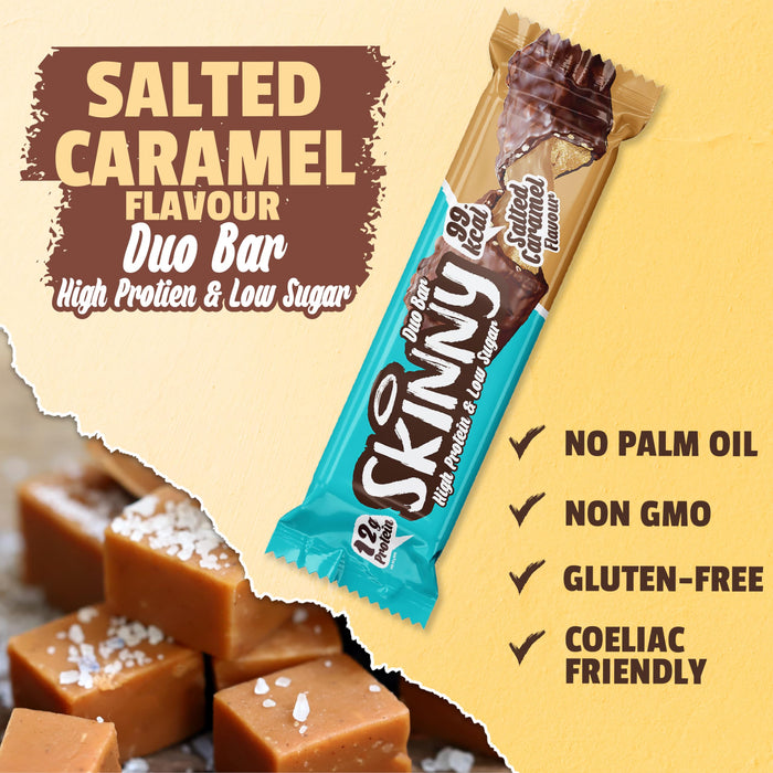 The Skinny Food Co Skinny Bar 12x60g Salted Caramel