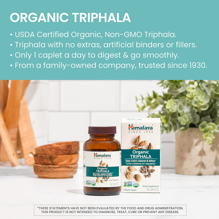 Himalaya Organic Triphala - 60 caplets - Detox & Cleanse at MySupplementShop by Himalaya