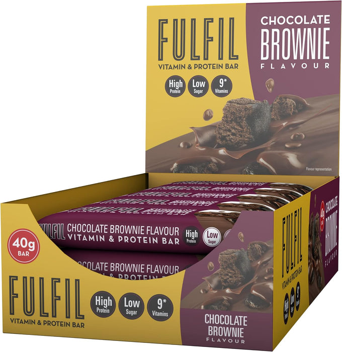 Fulfil Vitamin and Protein Bar (15 x 40g Bars) 20g High Protein, 9 Vitamins, Low Sugar