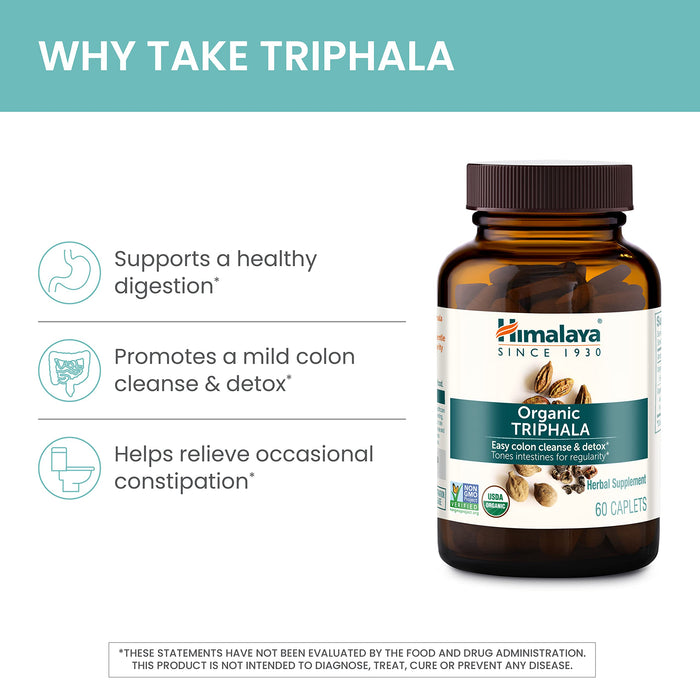 Himalaya Organic Triphala - 60 caplets - Detox & Cleanse at MySupplementShop by Himalaya