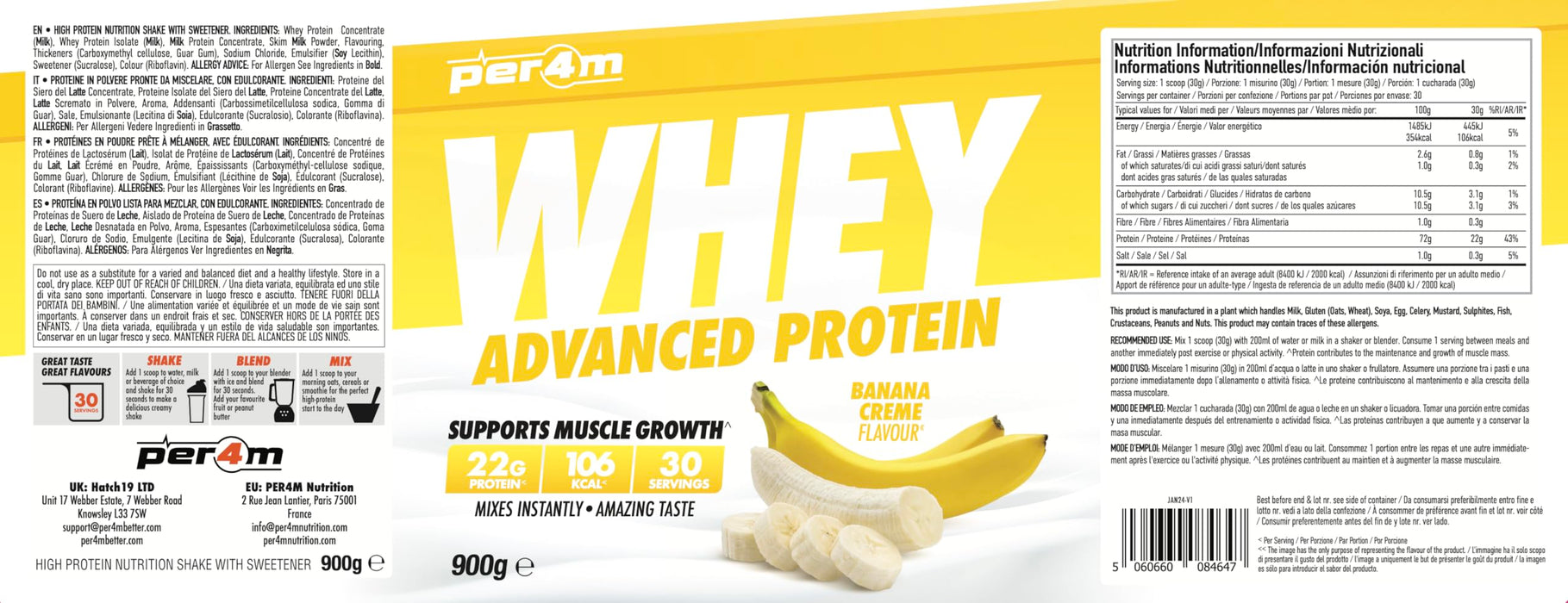 Per4m Whey Protein 900g