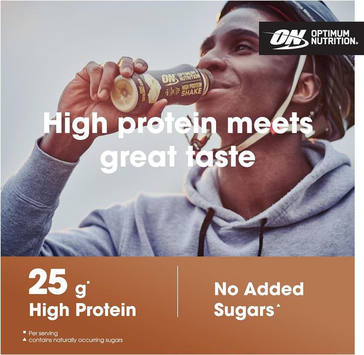 Optimum Nutrition High Protein Shake – 12x330ml | 25g Protein | Low Fat, No Added Sugar