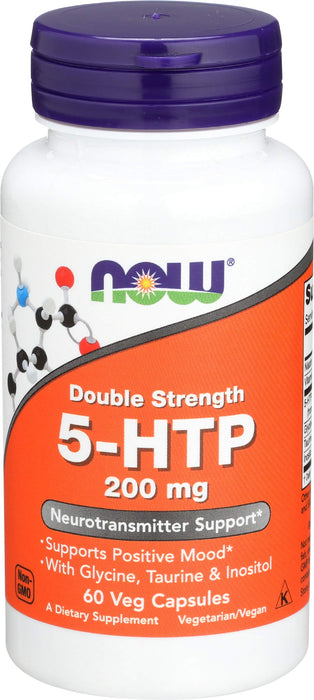 NOW Foods 5-HTP with Glycine Taurine & Inositol, 200mg - 60 vcaps | High-Quality Stress & Anxiety Relief | MySupplementShop.co.uk