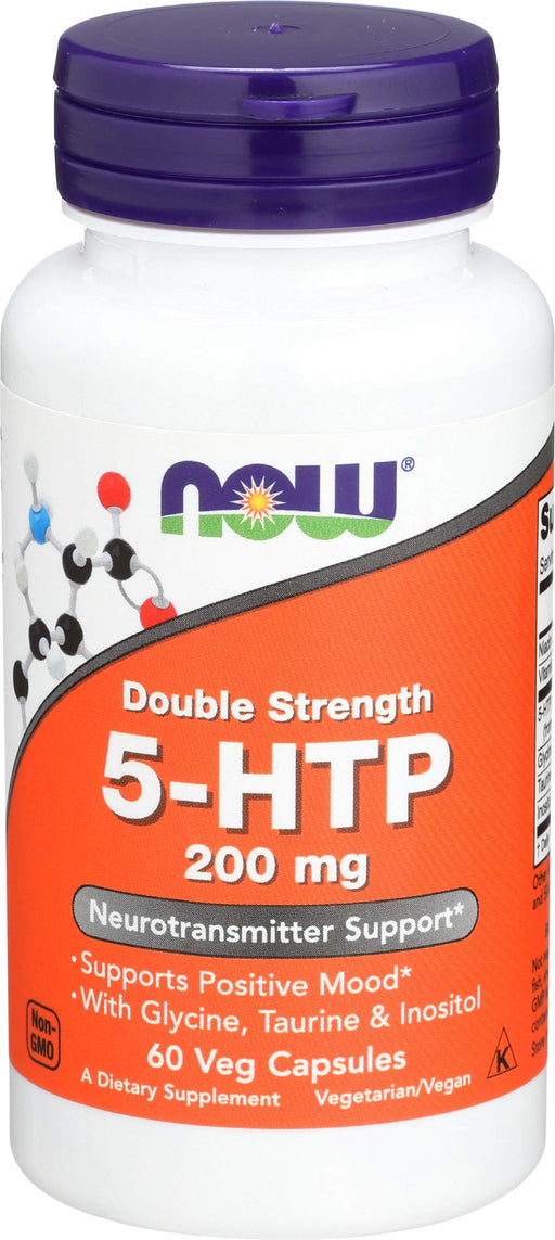 NOW Foods 5-HTP with Glycine Taurine & Inositol, 200mg - 60 vcaps | High-Quality Stress & Anxiety Relief | MySupplementShop.co.uk