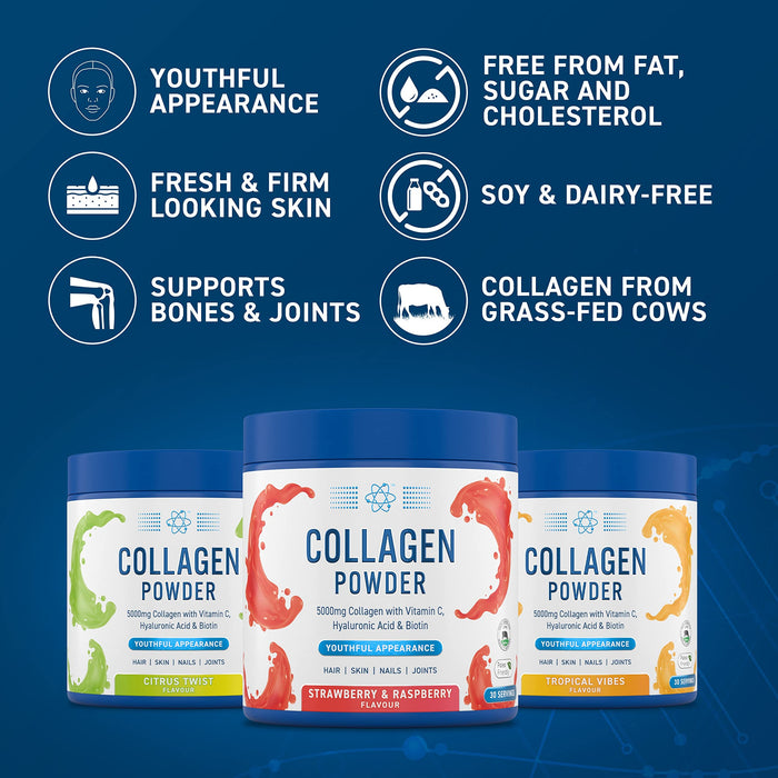 Collagen Powder, Strawberry & Raspberry - 165g