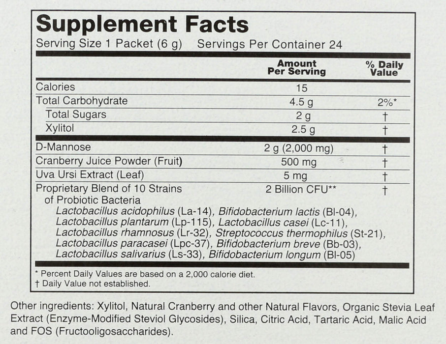 NOW Foods Cranberry Mannose + Probiotics - 24 packets | High-Quality Cranberry | MySupplementShop.co.uk