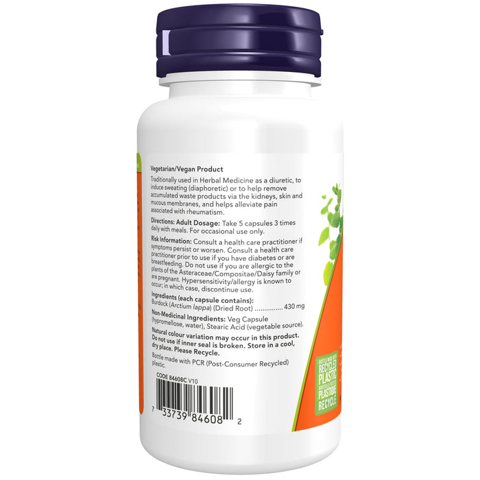 NOW Foods Burdock Root, 430mg - 100 capsules