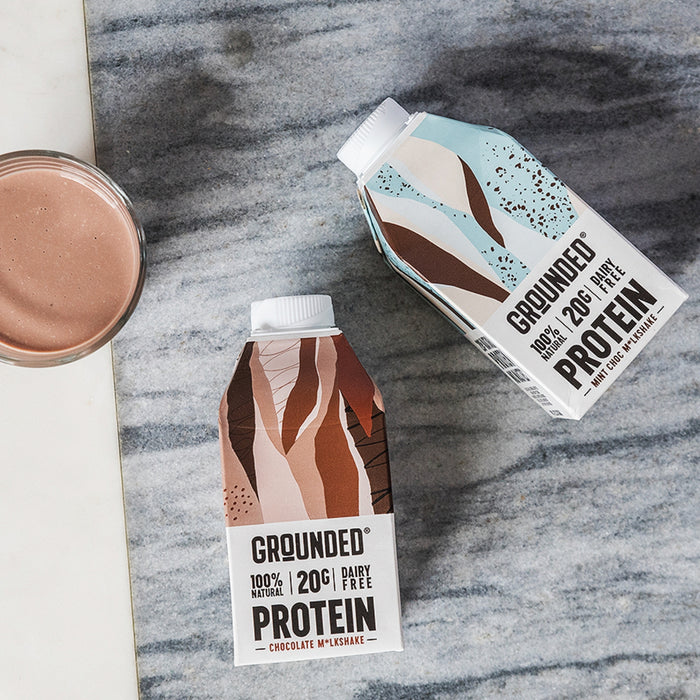 GROUNDED Plant-Based Protein Shake – 20g Vegan Protein, Dairy-Free, No Nasties (100% Recyclable Packaging)