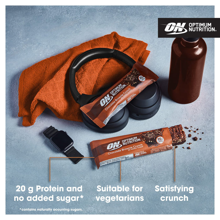 Optimum Nutrition Crunch Bar 10x65g Choc Brownie cheapest price with MYSUPPLEMENTSHOP.co.uk