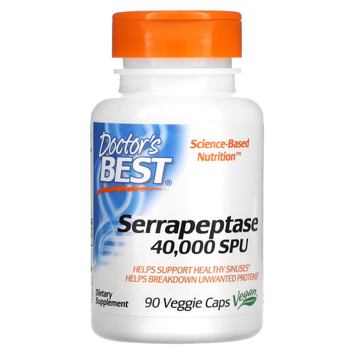 Doctor's Best Serrapeptase, 40,000 SPU, 90 Veggie Caps - Health and Wellbeing at MySupplementShop by Doctor's Best