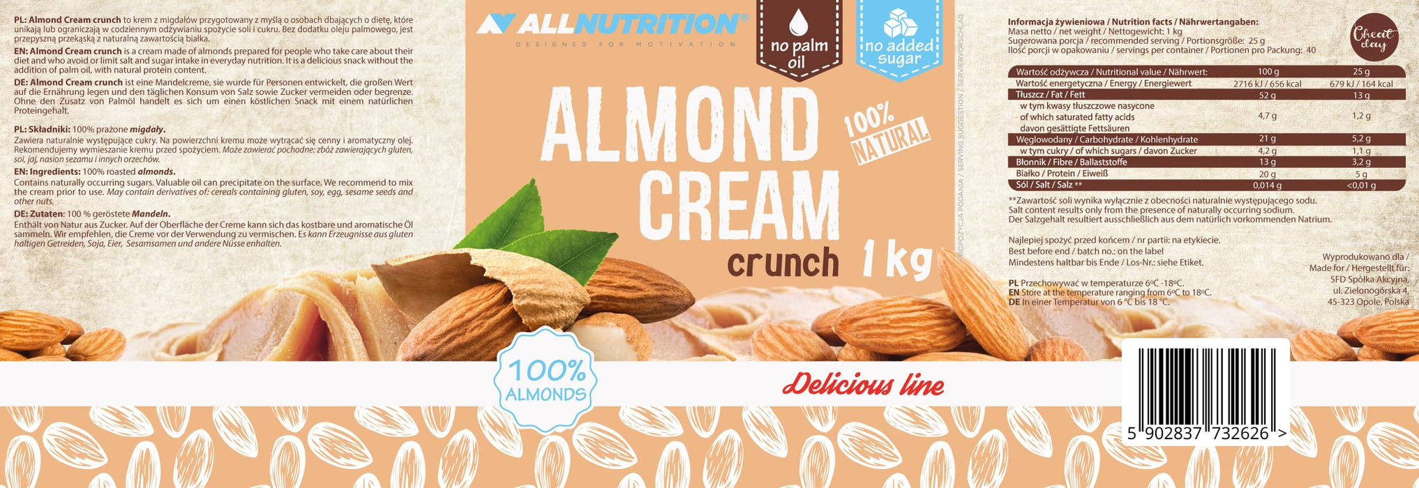 Allnutrition Almond Cream 1000g