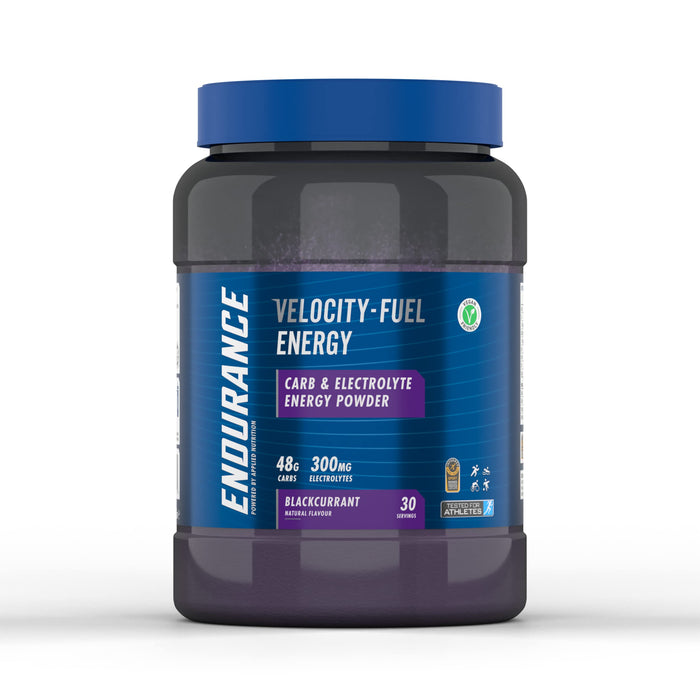 Blackcurrant flavored Applied Nutrition Endurance Carb & Electrolyte Energy powder